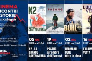 Cinema Centrale: rassegna "Cinema Incontri e Storie di Montagna" in collaborazione con il Cai Viareggio