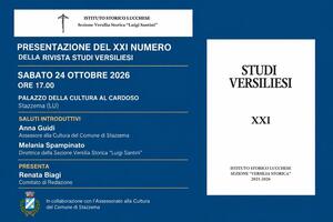 Sabato 24 ottobre a Cardoso la presentazione del nuovo numero di "Studi Versiliesi"