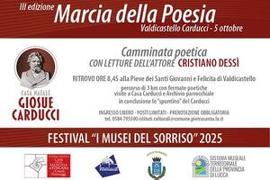 Festival &quot;I Musei del Sorriso&quot;: La &quot;Marcia della Poesia. Poesie in cammino&quot; a Pietrasanta domenica 5 ottobre, con letture di Cristiano Dessì