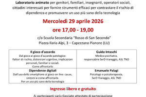 Parliamo di gioco d’azzardo e dipendenze digitali: un incontro animato per genitori e adulti a Capezzano Pianore