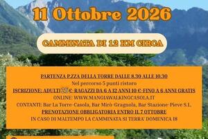 Mangiawalking d’autunno. Casola in Lunigiana 11 ottobre. Camminare a ritmo lento tra natura, storia e sapori tipici