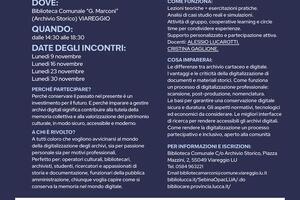 Bibliocare: dalla carta al digitale: a Viareggio il corso gratuito per custodire la memoria del futuro