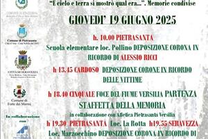 Stazzema: 29° Anniversario alluvione in Versilia programma iniziative