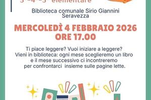 Seravezza: Club del libro per giovanissimi. Nuovo appuntamento mercoledì 4 febbraio alle ore 17