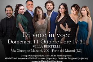 "Di voce in voce" concerto lirico di Associazione Kreion Versilia a Villa Bertelli, domenica 11 ottobre
