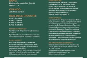 Seravezza, “Ambiente e Salute”: come contribuire con scelte sostenibili. Corso gratuito, di quattro incontri, alla Biblioteca Comunale