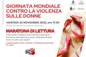 Maratona di lettura contro la violenza sulle donne promossa da Comune e Fondazione Terre Medicee, martedì 25 novembre alla biblioteca