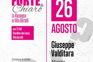Il Ministro dell&#039;Istruzione Giuseppe Valditara chiude la rassegna &quot;Forte e chiaro&quot; a Villa Bertelli con la presentazione del suo libro, martedì 26 agosto
