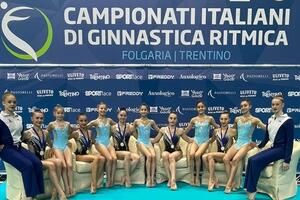 Ginnastica ritmica, un altro titolo italiano per la Motto: trionfo nel campionato nazionale di Insieme Allieve