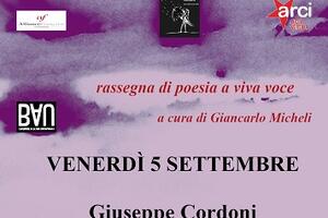La poesia di Giuseppe Cordoni chiude &quot;Tramontinversi 2025&quot; a Villa Argentina, venerdì 5 settembre alle 17