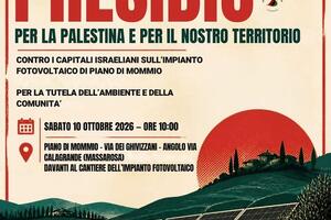 Sabato 10 ottobre, giornata di mobilitazione per la Palestina: presidio a Piano di Mommio: la Palestina chiama, la Versilia risponde