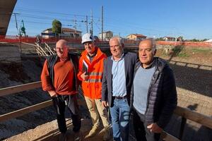 Seravezza: sopralluogo al cantiere del sottovia di Querceta. La prossima settimana inizierà la costruzione del monolite