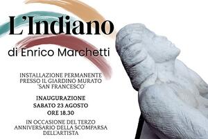 Camaiore: inaugurazione statua &quot;L&#039;Indiano&quot; di Enrico Marchetti