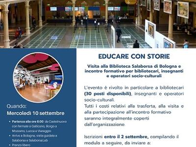 &quot;Educare con storie&quot;: Bibliolucca propone visita alla biblioteca Salaborsa di Bologna