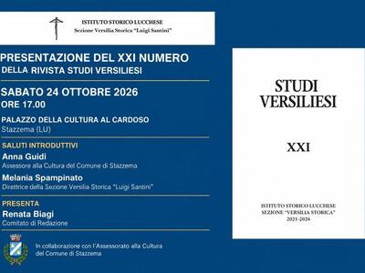 Sabato 24 ottobre a Cardoso la presentazione del nuovo numero di "Studi Versiliesi"