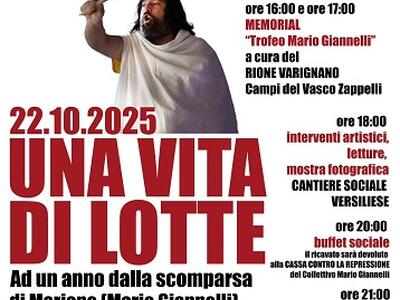 &quot;Una vita di lotte&quot;: al via le iniziative per ricordare Mario Giannelli, mercoledì 22 ottobre