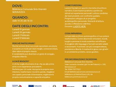 Ultimi giorni per iscriversi a “Raccontarsi tra le righe”, corso gratuito di scrittura autobiografica