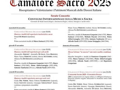 Camaiore Sacro 2025: convegno internazionale di Musica Sacra,  26-30 novembre