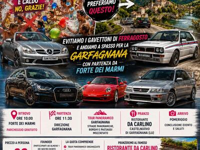 Ferragosto 2026: da Forte dei Marmi alla Garfagnana con auto da sogno