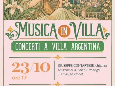 "Musica in Villa": il 23 ottobre a Villa Argentina la chitarra di Giuseppe Contartese