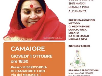 “Conosci te stesso attraverso la meditazione Sahaja Yoga “ : corsi gratuiti a Camaiore