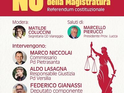 Referendum, incontro Pd per il “NO” lunedì 2 febbraio a Pietrasanta