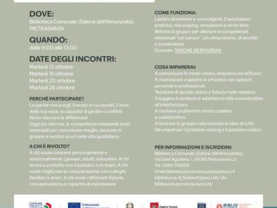 Bibliocare: “Chiavi di svolta” a Pietrasanta: iscrizioni aperte fino al 9 ottobre