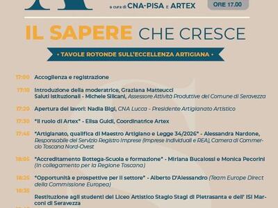 Al via “Il Sapere che Cresce”: il roadshow sull’eccellenza artigiana promosso da CNA Pisa e CNA Lucca