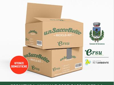 Seravezza: torna il riciclo-kit &quot;Un sacco bello&quot; di Ersu. Dal 1° al 27 settembre la consegna della fornitura annuale