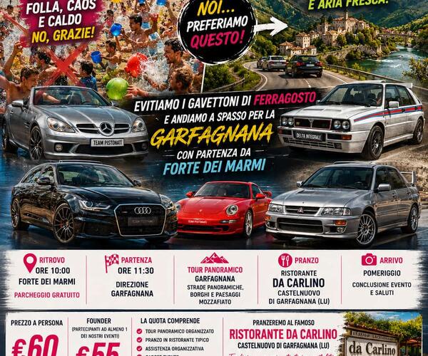 Ferragosto 2026: da Forte dei Marmi alla Garfagnana con auto da sogno