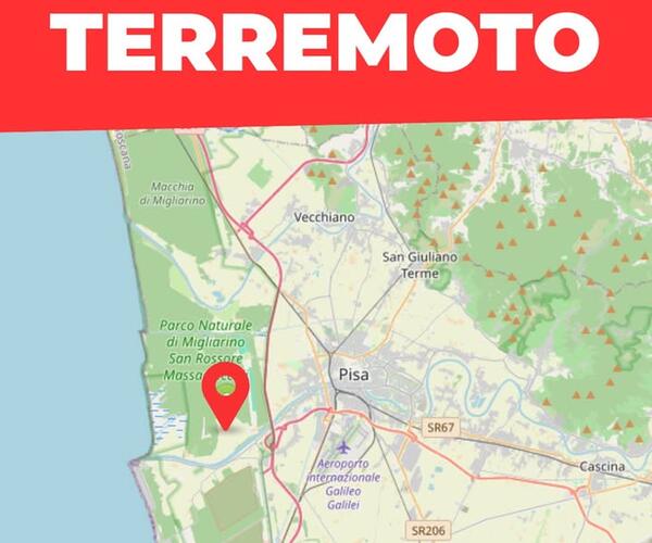 Scossa di terremoto con epicentro a San Rossore avvertita tra Lucca, Pisa e Massa Carrara