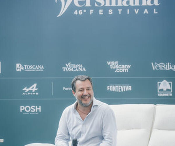 Il vicepremier Matteo Salvini al Caffè della Versiliana, venerdì 14 agosto