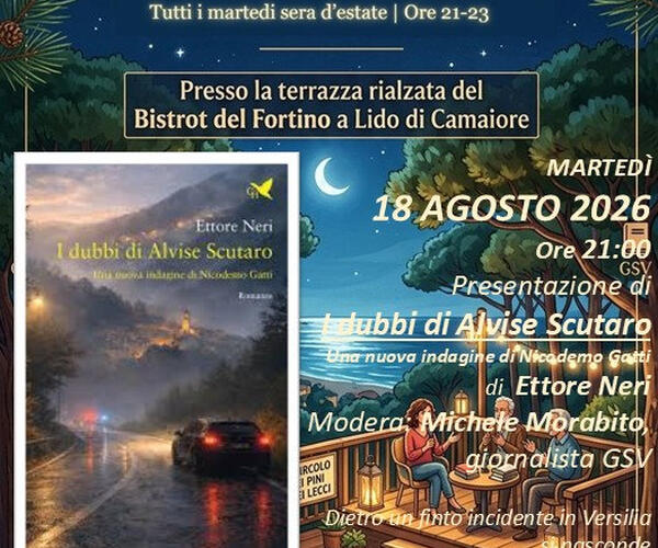 “Racconti Sospesi” non va in ferie: martedì 18 agosto Ettore Neri presenta “I dubbi di Alvise Scutaro”
