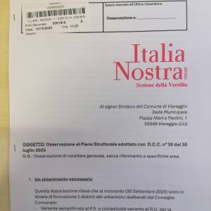 Italia Nostra Versilia - osservazioni al Piano Strutturale Viareggio 2