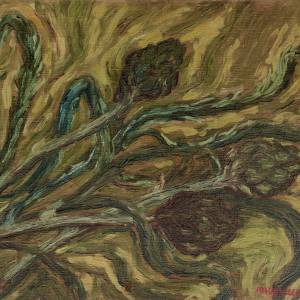 Giuseppe Migneco, Carciofi, 1940, olio su tela, 58 x 67 cm