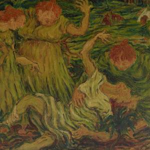Giuseppe Migneco, Massaie ubriache, 1939, olio su tela, 69 x 78 cm